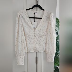 Glamorous White Floral Blouse